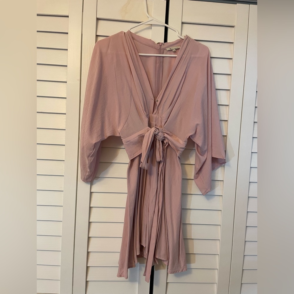 Pink kimono style mini dress